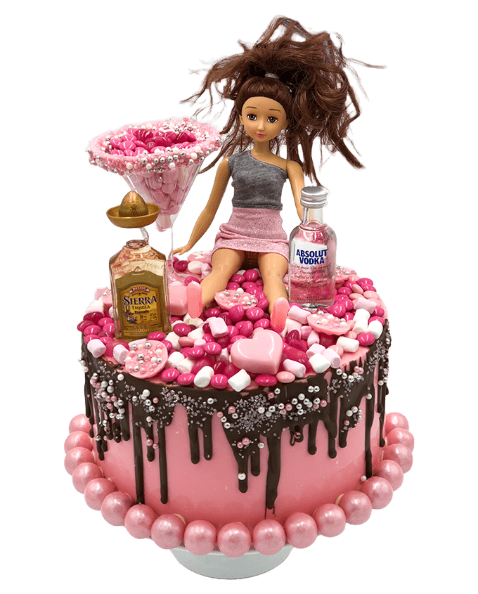 Drink Drank Barbie (2kg Filling + Mini Alcohol + Custom Barbie Hair) |  Smash A Cake
